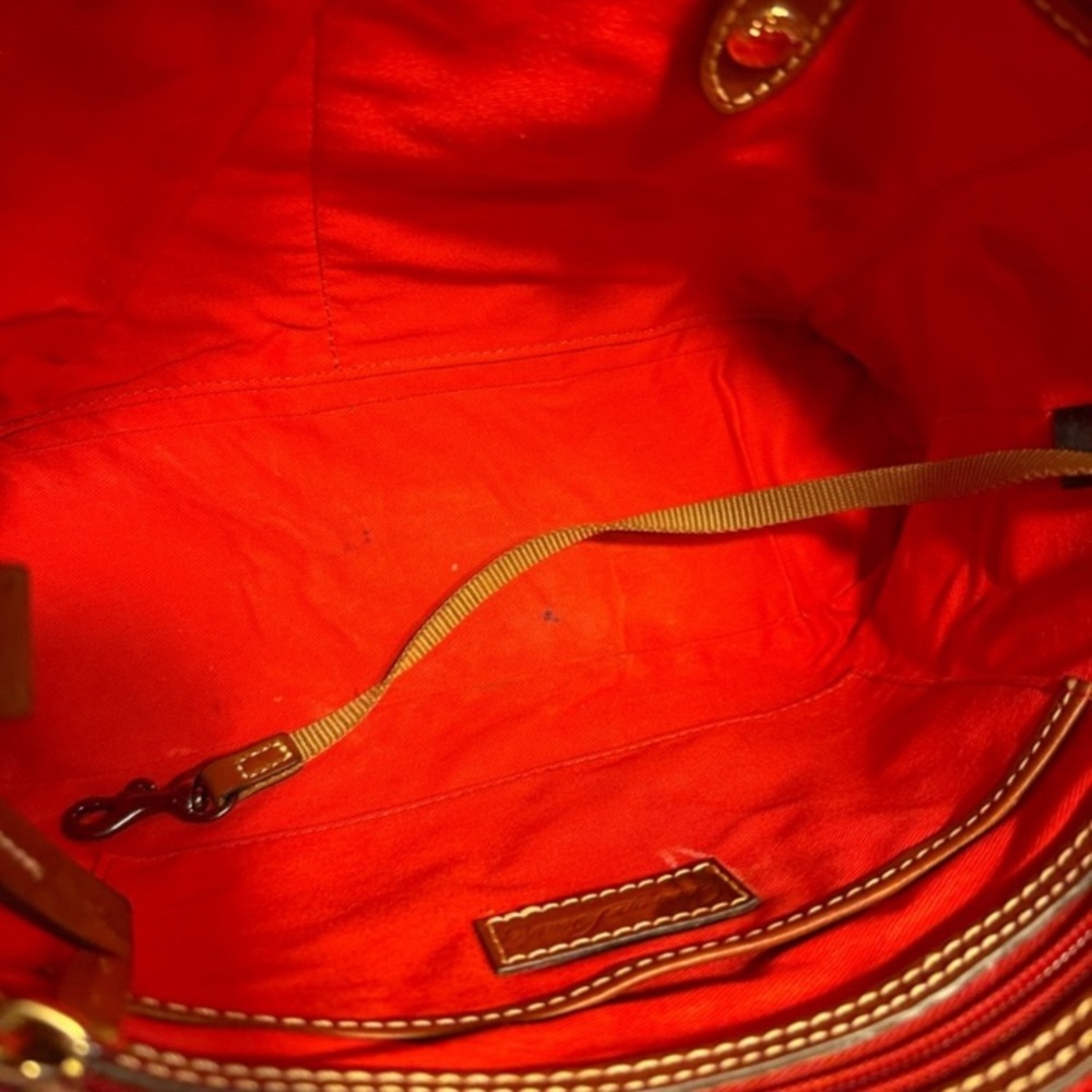 Dooney & Bourke Hot Pink Pebble Leather Tote with Brown Trim - Picture 9 of 15